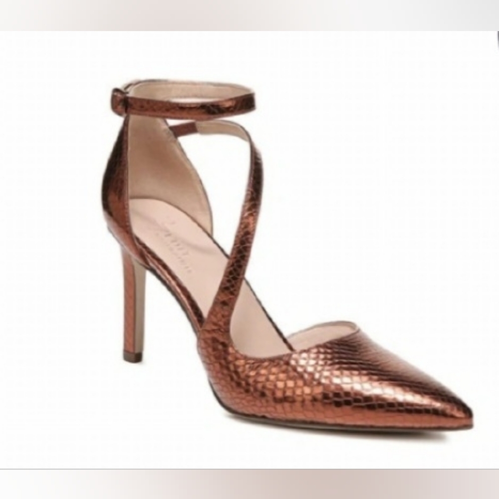 New Naturalizer 27 EDIT Abilyn Copper Leather Pump Strappy Heels Women's Size 10